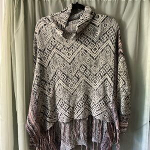 Women's Geometric bohemian Knit Sweater with Fringe size xl
